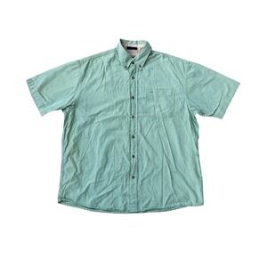 Wrangler Hero Green Check Plaid Short Sleeve Button Shirt L Men's Casual Vintage